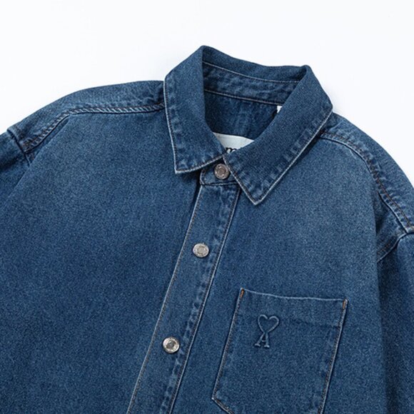 Ami Paris Embossed Heart Denim Jacket - Picture 3 of 9